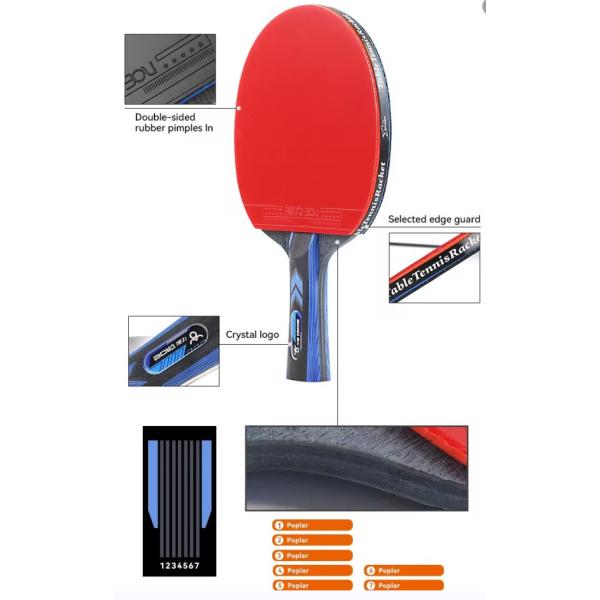 Poplar Wood Bottom Hard Case Waterproof Table Tennis Racket Travel Bag Set with Customized Logo Printing
