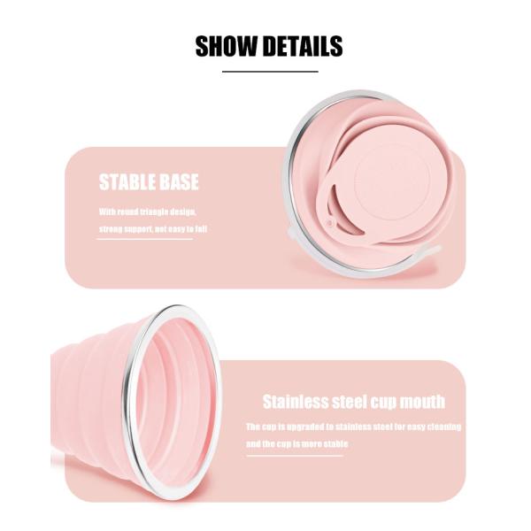 270ml Portable Collapsible Silicone Coffee Mug With Lid