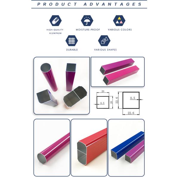 Oval Aluminium 6061 Pipes TUV Approved 8mm Height Polished Treatment