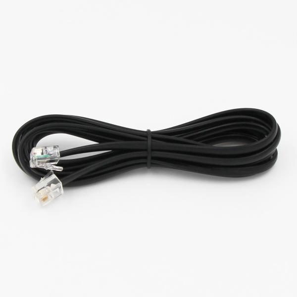 25ft Black RJ11 Telephone Cable 4P4C 4P2C Extension Cord