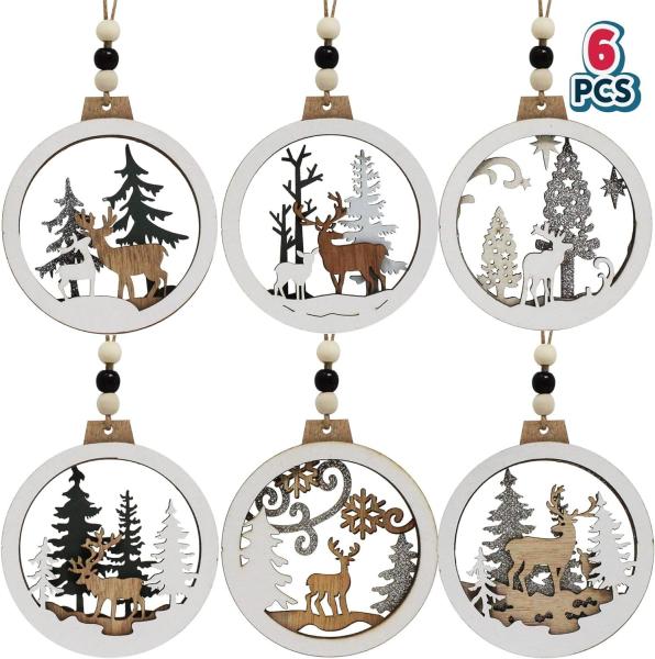 Christmas Hollow Woodland Christmas Hanging Tree Ornaments for Indoor Outdoor Party Decor