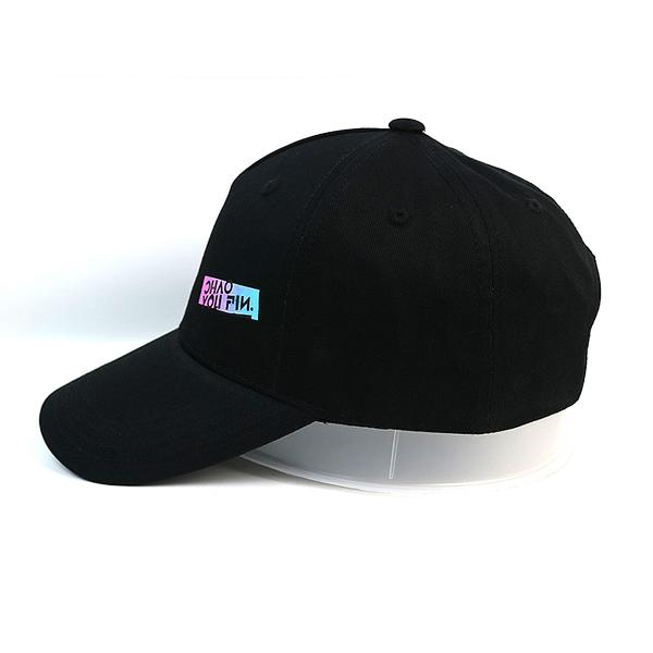 Custom Solid Black Rubber Printed Baseball Caps Hat For Boys And Girls