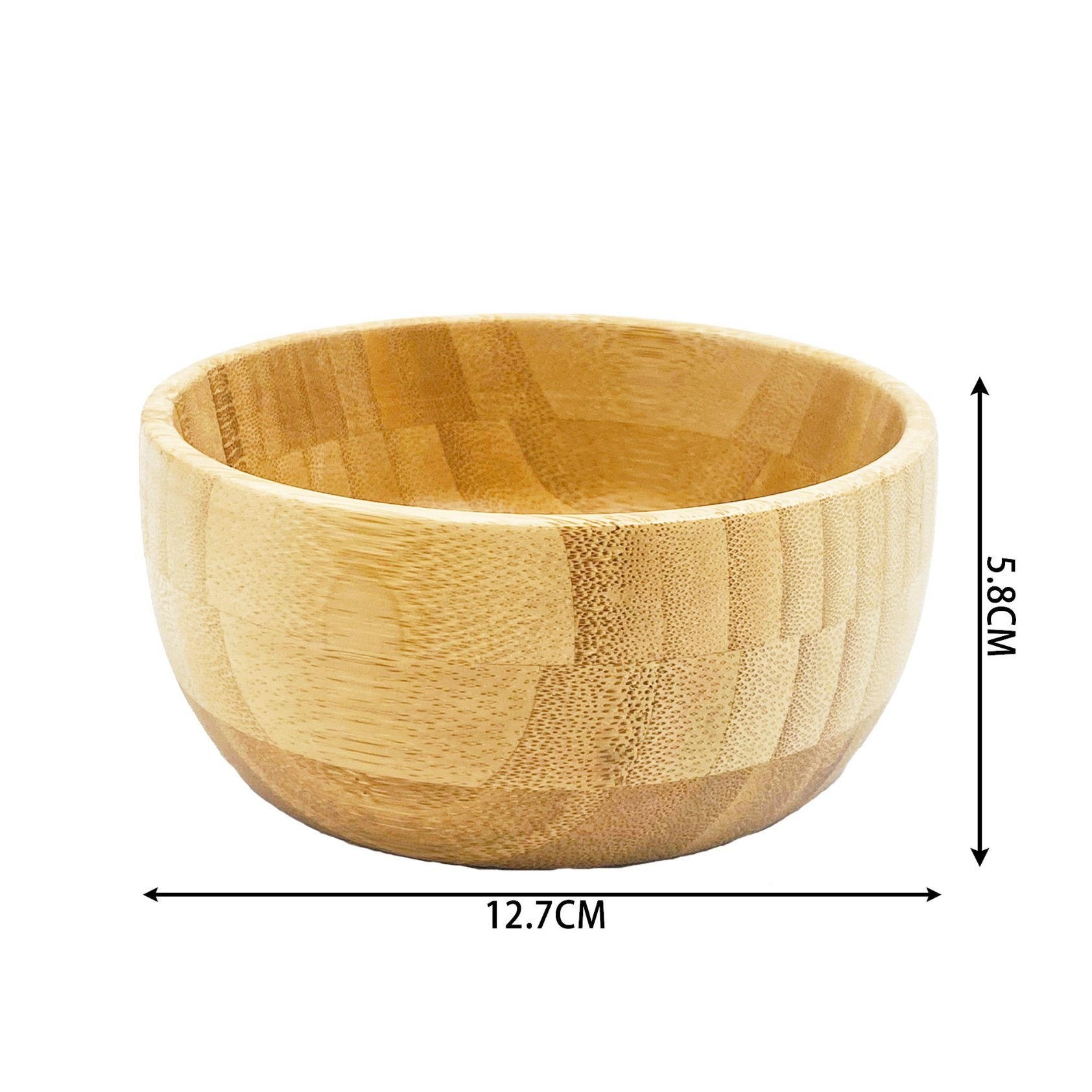 Bamboo Bowls Natural Custom Logo Reusable Wood Fiber Salad Fruit Dough Flat Bottom Bowl