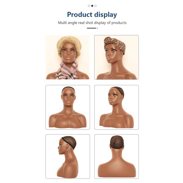 42cm Height Female Mannequin Head With Shoulders Long Lasting