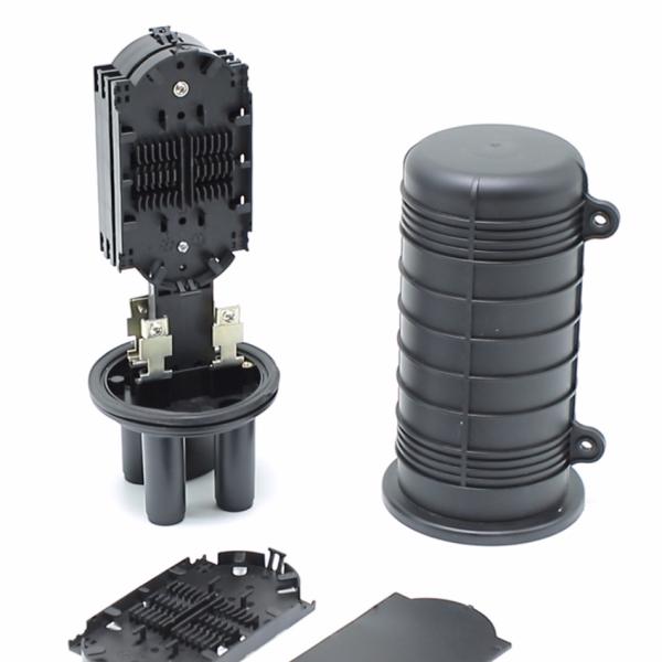 Fiber Optic Box 2 Input 2 Output 12 Core 24 Core 36 Core Black Fiber Splice Closure