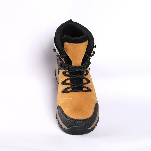 Shock-Proof Cement Safety Shoes with Leather Upper and Rubber EVA Sole Type Lace-up Closure Work Boots