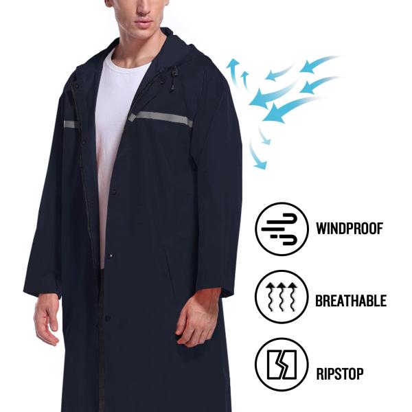 Waterproof Long Men'S Construction Rain Coat Traffic Work Oxford PVC Material