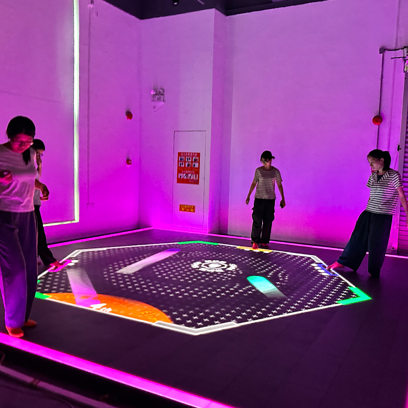 Aurora Motion Interactive LED Floor Game with 21-inch Touch Console and 86-inch Large Screen Featuring 6 Selectable Games