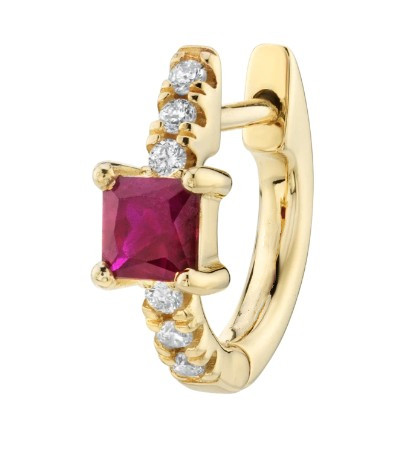 925 Sterling Silver Mini Gold Plated Baguette Hoop Huggie Earrings для женщин Ювелирные изделия