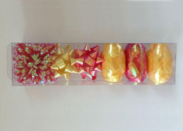 PET and Iridescent Gift Wrap Ribbon Set , christmas gift ribbon with star and egg bow