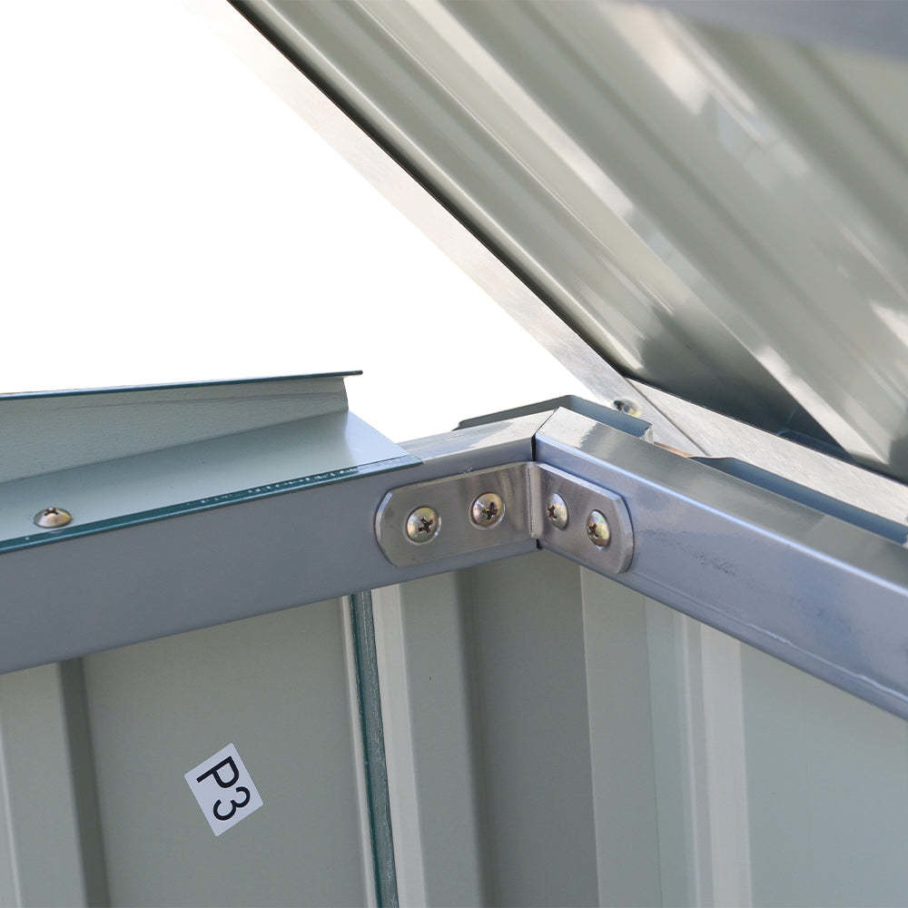 Galvanized Steel Bin Storage Shed with Lockable Doors Rot Proof Metal Type Steel