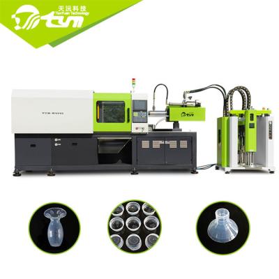 Máquina horizontal da modelagem por injeção de LSR produzindo o bocal largo do bebê do pescoço