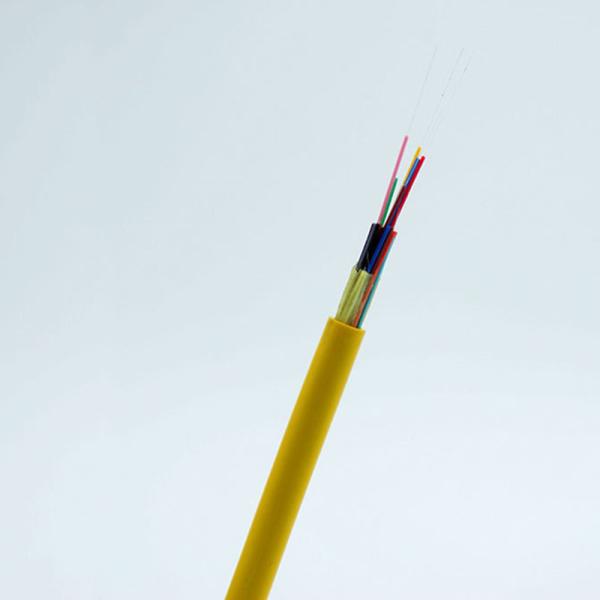 GJFJV Fiber Optic Indoor Cable 12 Core Tight Buffered Optical Fiber Cable Yellow Color
