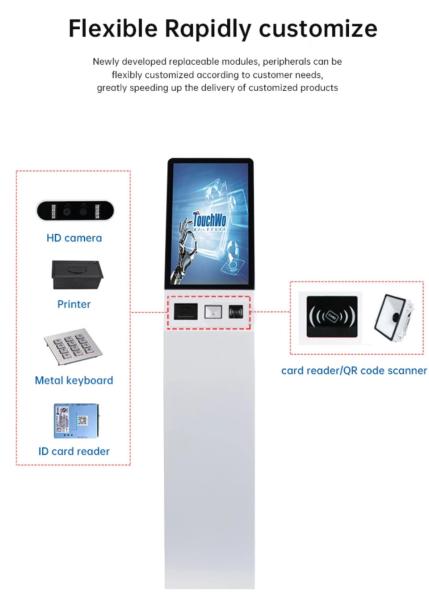 PMS 21.5in Capacitive Touch Screen Kiosk PCI With Barcode Scanner