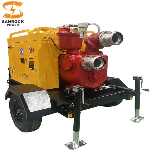 80-120L bomba de riego móvil con motor diésel de control de inundaciones remolque bomba de presión de agua