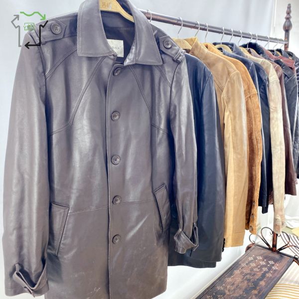 Men's Second Hand Leather Jacket Retro Vintage Zipper Used Winter Coats In Bales