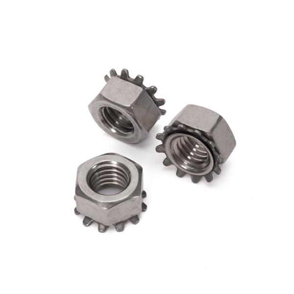 304 Stainless Steel K Type Nut for Polished Finish Carbon Steel Hex Toothed Serrated Washer Gasket Lock Nut