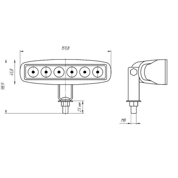 Black Aluminum Alloy 18W DRL LED Car Light Bulb