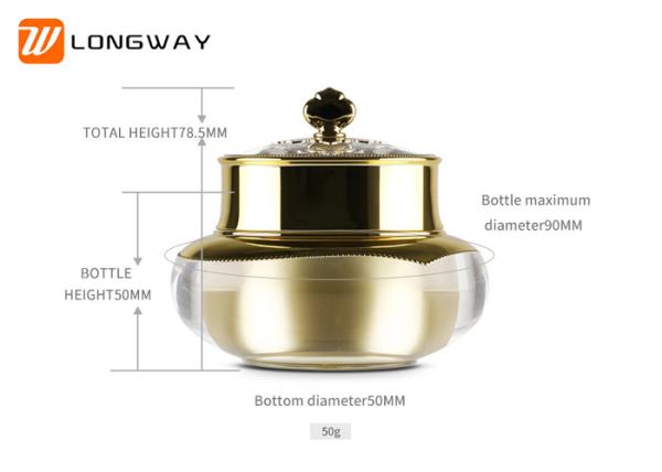 Delicate Plastic Cosmetic Jars With Metal Crown Lid Lotion Usage Irregular Type
