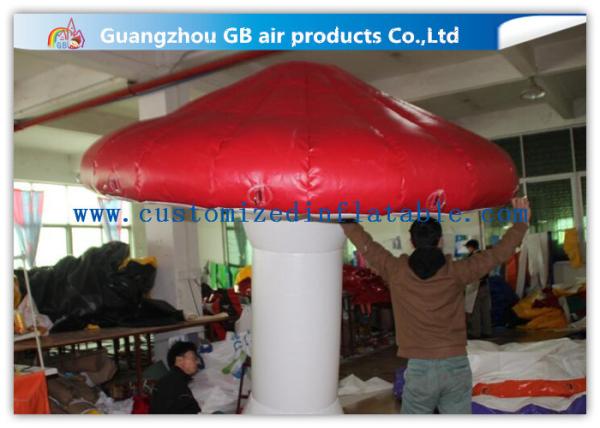 Red Attractive Large Inflatable Mushroom Decoration For Commercial Advertising