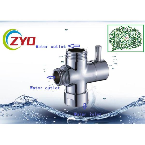 M1/2-M1/2-F3/4 Shower Room Accessory Brass Chrome Plated Three Way T-adapter Toilet Bidet Water Diverter Valve