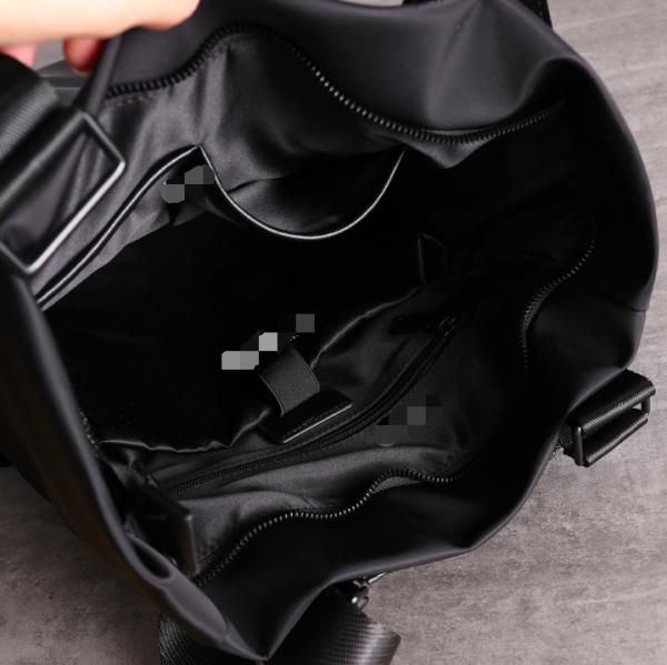 Nylon Womens Leather Bag For Work 38cm Black Leather Travel Backpack