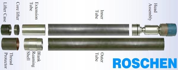 Tambor de núcleo do tubo do dobro da série T6 para a perfuração de núcleo da exploração, T6-101 T6-116