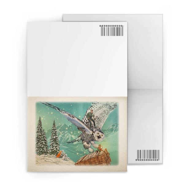 Eco - Friendly Lenticular Printing Services Holiday 3D Lenticular Greeting Card Cartoon