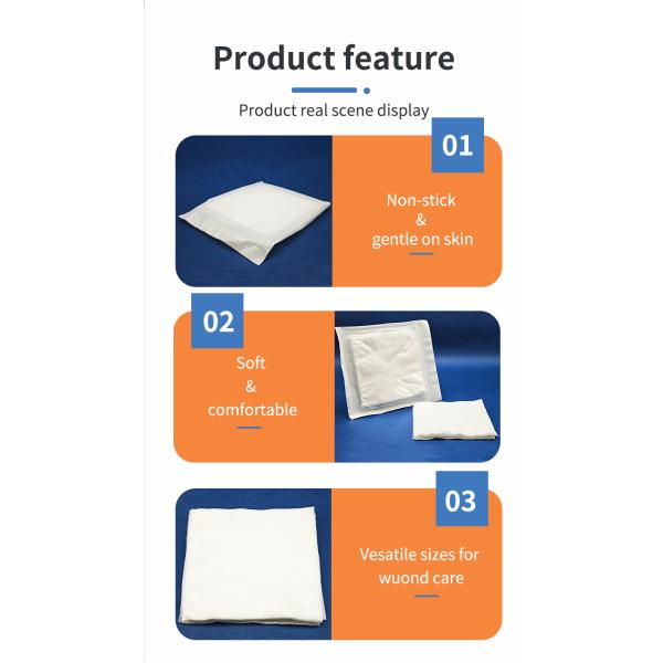 Sterile Non-woven Paraffin Gauze Gauze Dressing Pad Fabric Personal Care 10cmx10cm Burn Care 30g CF4404 10*10/7.5*7.5/5*5cm