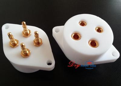 4pins Telflon Gold vacuum Tube Valve Socket For 300B 2A3 801 274A audio amps
