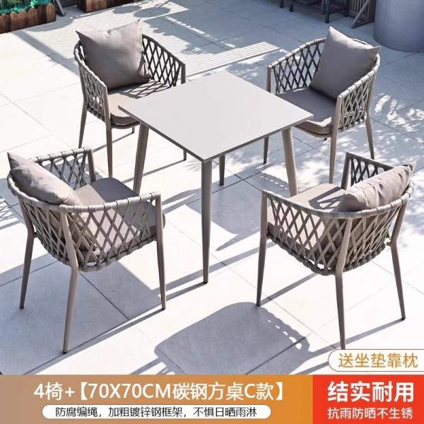 Luxury Nordic-Style Outdoor Furniture Premium Weatherproof Rattan Dining Set For Patio And Garden