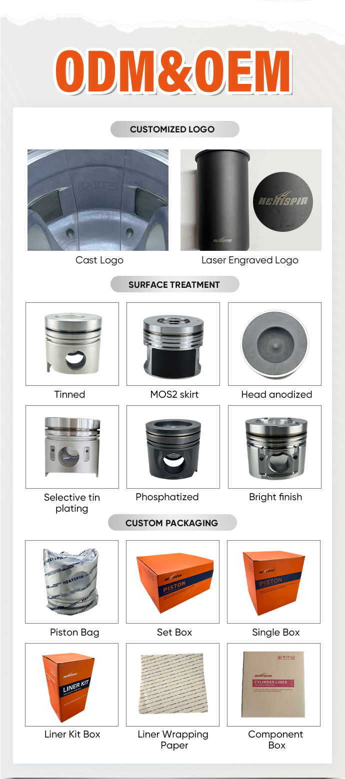 4DR5 Piston Set 31617-00102 34617-00106  Aluminum Alloy Replacement Spare Parts for MITSUBISHI Diesel Engine