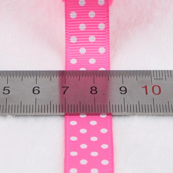 16mm White Polka Dot Printed Grosgrain Ribbon for in Double Face Style