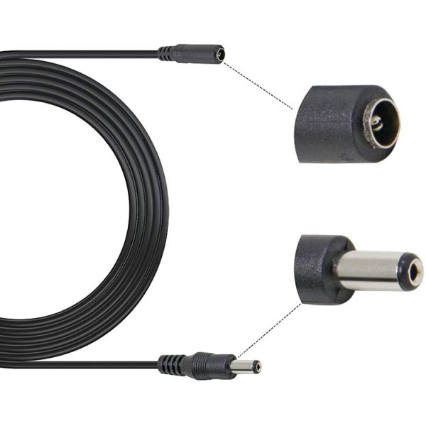 CUSTOM 1m Hombre a mujer Hombre a hombre 2.1x5.5 mm Cable de extensión de corriente continua