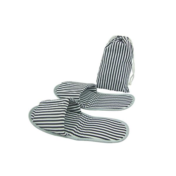 Portable Disposable Airline Amenity Kit / Foldable Open Toe Slippers With A TC Fabric Pouch