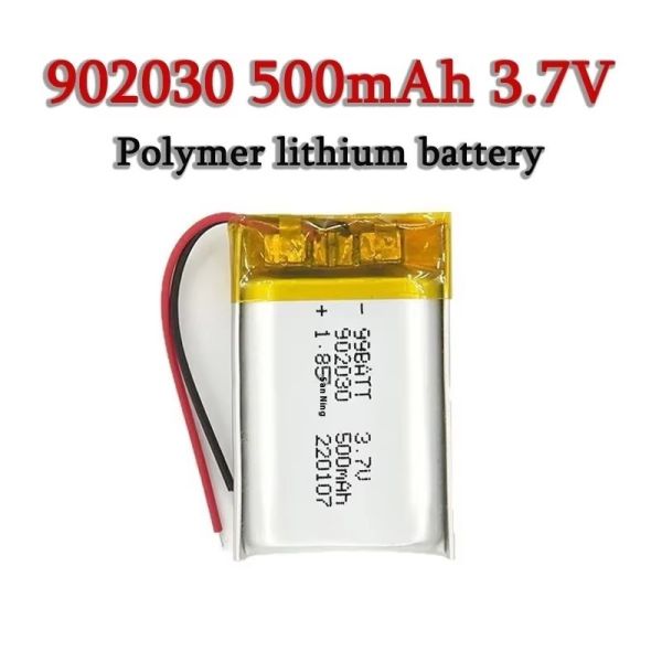 Rechargeable 500mAh 3.7 V Battery 902030 Pouch Cell Battery Customizable