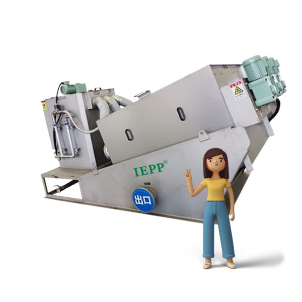 IEPP Factory Manufacturer Wastewater Treatment Plant Multi Disc Screw Press Dehydrator STP DAF Sludge Mud Dewatering Machinery