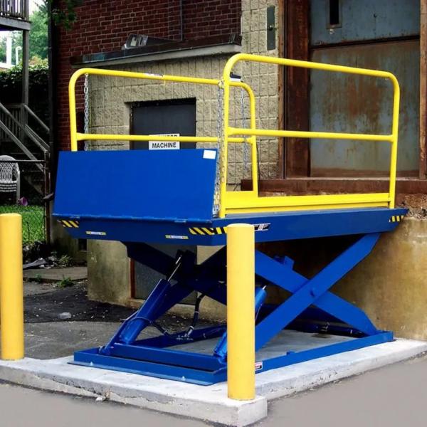 Stationary Hydraulic Truck Dock Scissor Lift 5000KG With Extension Ramp