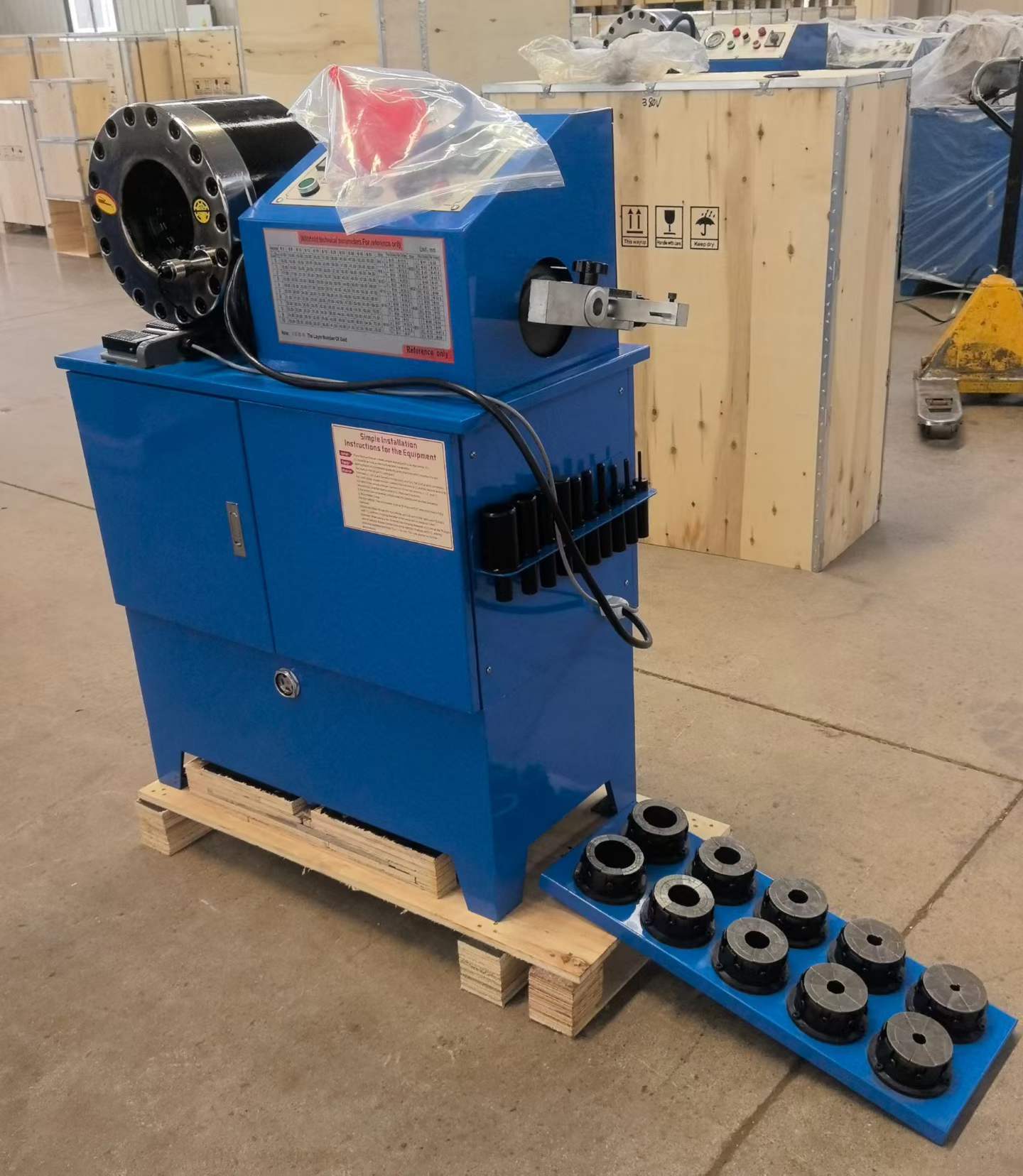 6-51mm 2 Inch Blue Color 10 Dies Hydraulic Hose Crimping Machine With Dual Functionality And Hose Skiving Machine 2 Functions Into One Machine Crimping/skiving For Industrial Applications