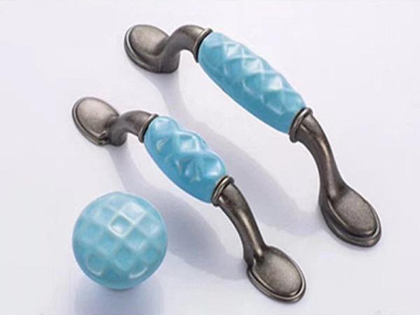 Blue Heart Ceramic Drawer Pulls Colorful Porcelain Furniture Handles Anti Brass Wardrobe Knobs