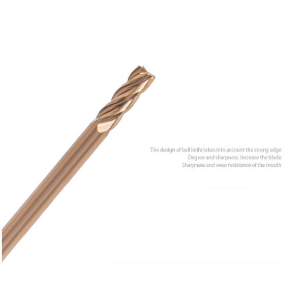 Tungsten Micro Diameter End Mill With 0.2mm Cutting Edge 2.5mm Flute Length