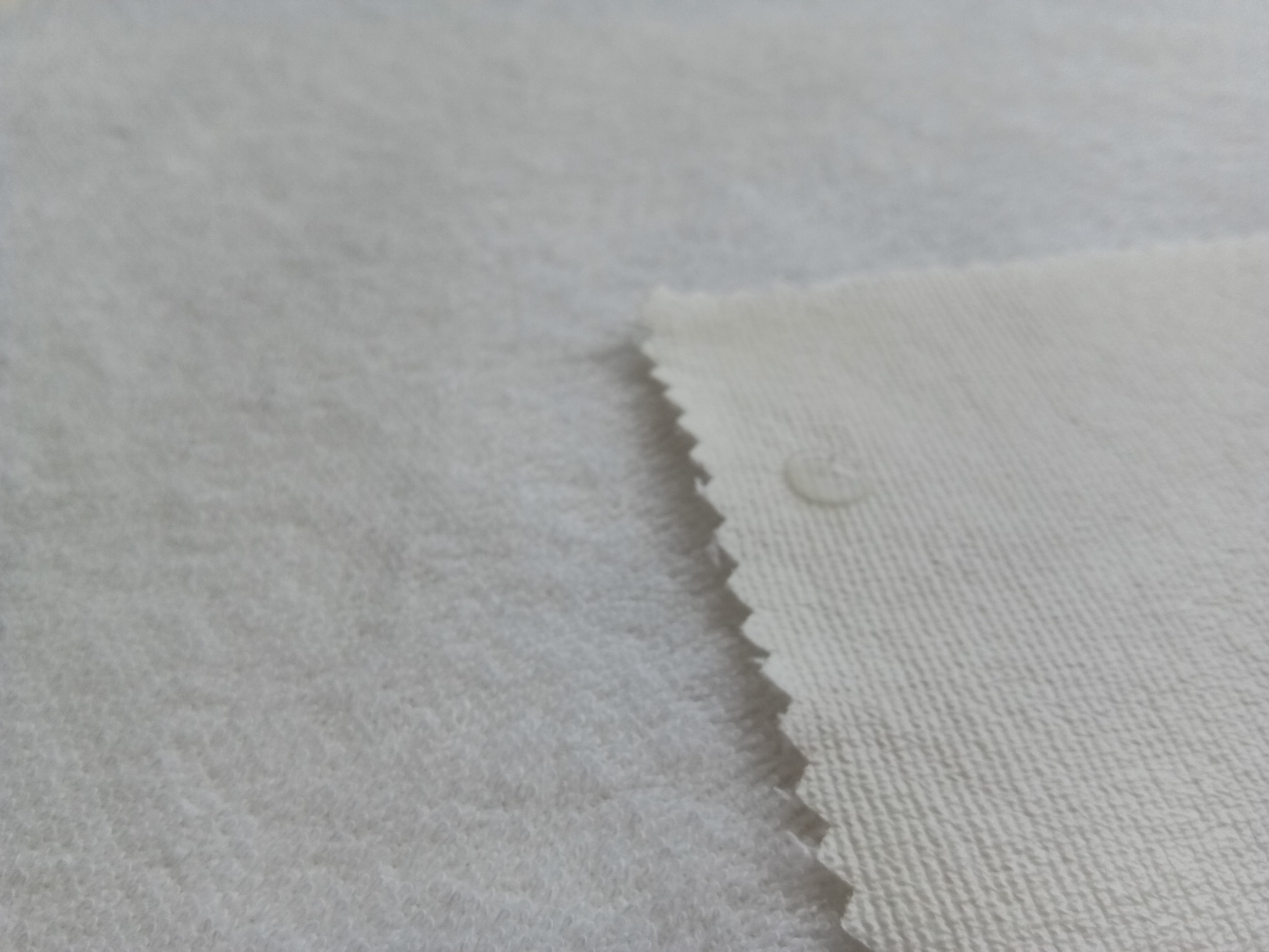 White Waterproof Terry Cloth Fabric By The Yard 80% Cotton 20% Polyester