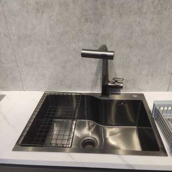Handmade Stainless Steel Kitchen Sink with Bowl Depth 250-300mm and Panel Thickness 1.2-1.5mm or 1.8-2.0mm