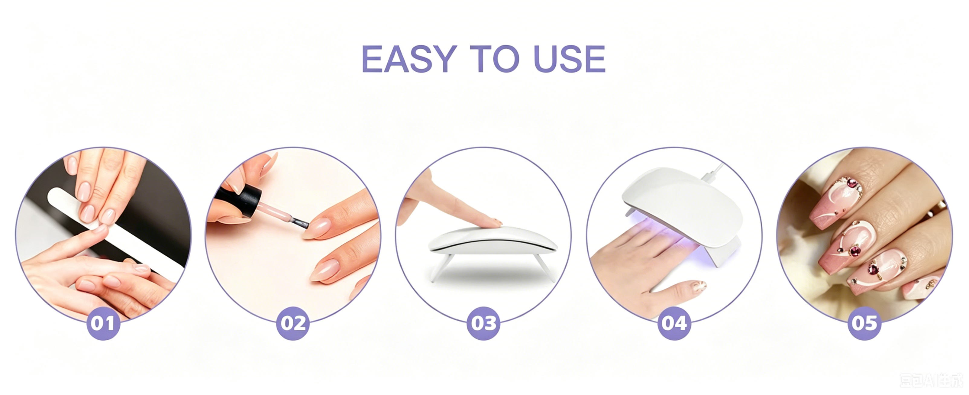 6W LED UV Nail Lamp Mini USB Nail Dryer with Touch Sensor for Manicure and Salon