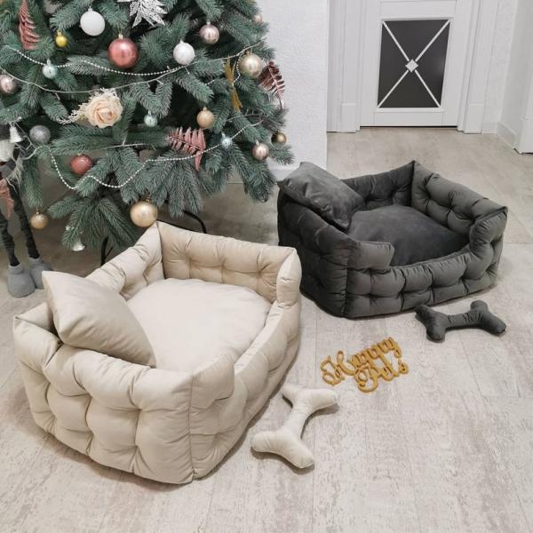 Large Brown Luxury Orthopedic Dog Sofa Beds Non Toxic Moth Proof Dog Mattress Bed