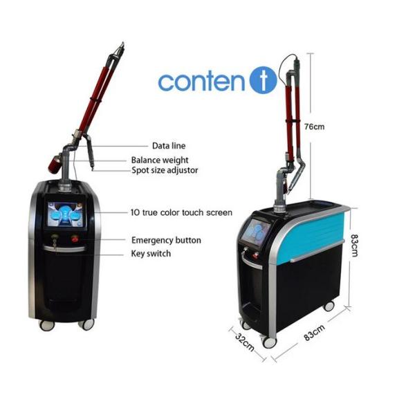 532 755 1064nm Q Switched Nd Yag Laser Machine , Picosecond Tattoo Removal Equipment