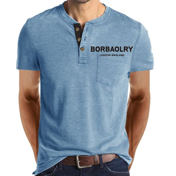 Hot Selling Short Sleeve T Shirts Causal t Shirt Cotton Customize Quick Dry 3 Button t Shirts for Men