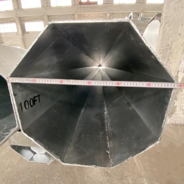 Tour de pôle en acier à transmission de 100 ft Polygonal Power Electric Steel Tubing métallique galvanisé