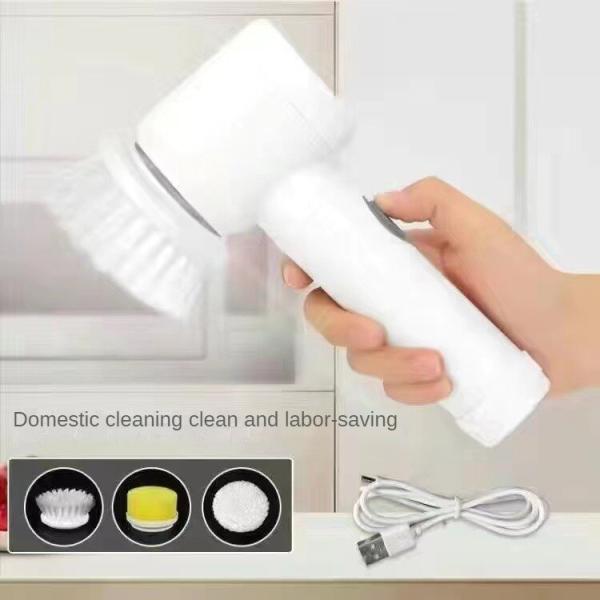 USB Rechargeable Kitchen Dishwashing Brush for Household Cleaning of Sink and Bathtub
