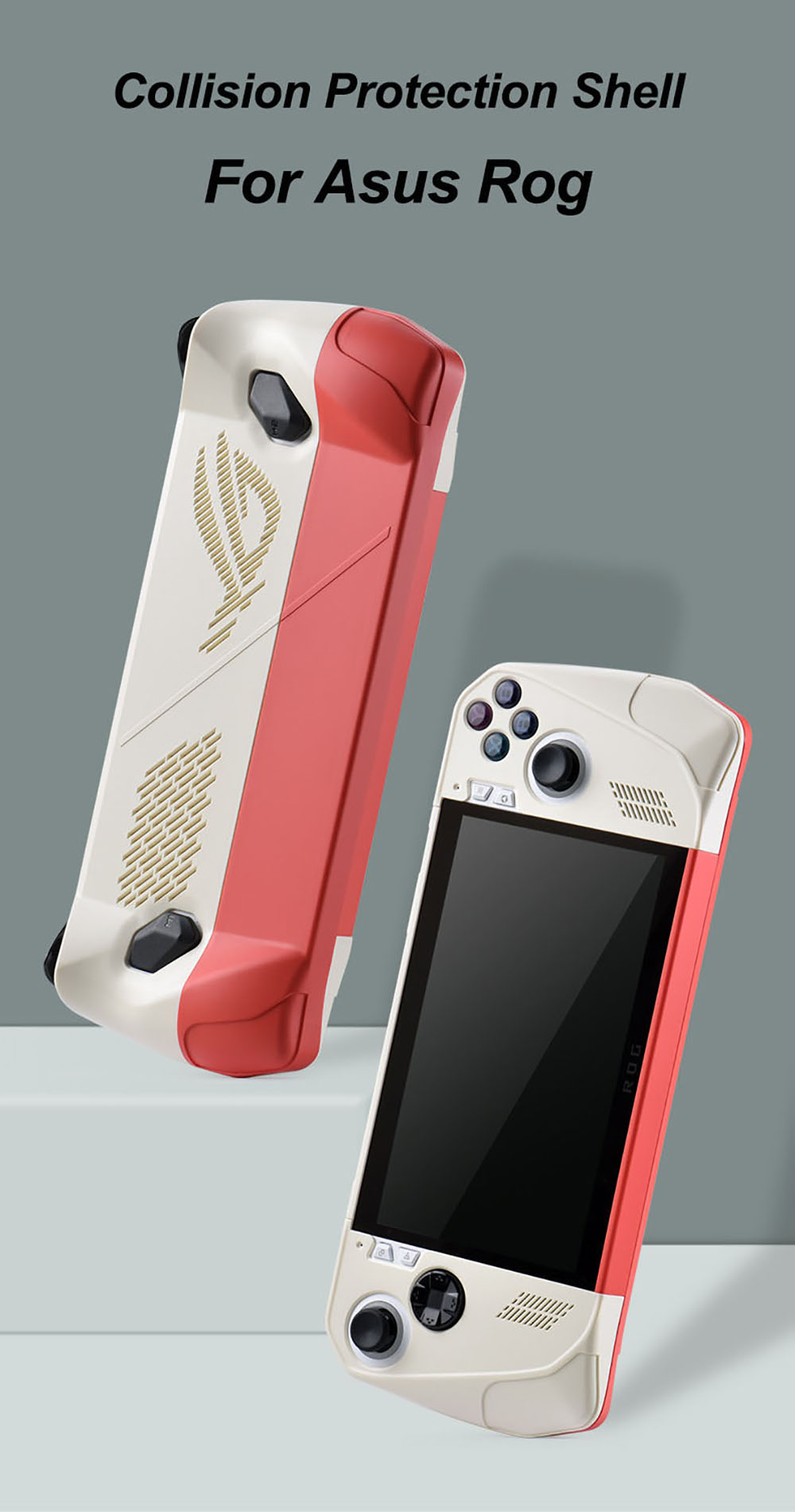 Laudtec YXJ02 All-Inclusive 360 Protective Case for Asus Rog Ally Split Hard Cover Cowhide Handle Game Console Shell Skin